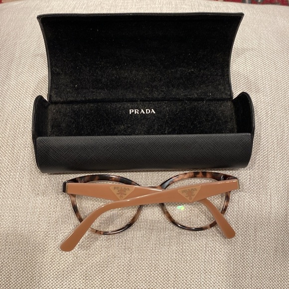 PRADA eye glasses 🤓 & case Italy VPR 1 1 R 50 17 R O J 101 140 tortoise & tan - Picture 4 of 16